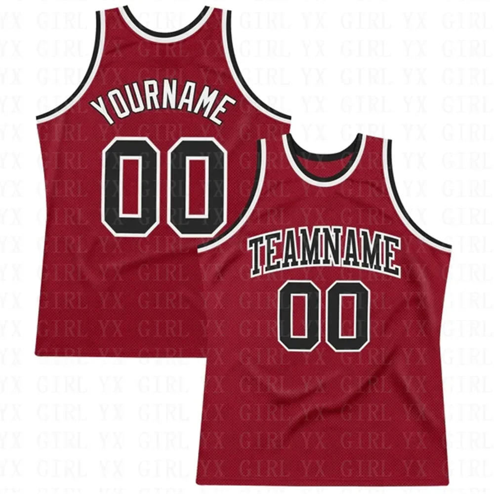 Custom Maroon Black-White Authentic Throwback Basketball Jersey Tank Tops Men Jersey Personlized Sew Team Unisex Top