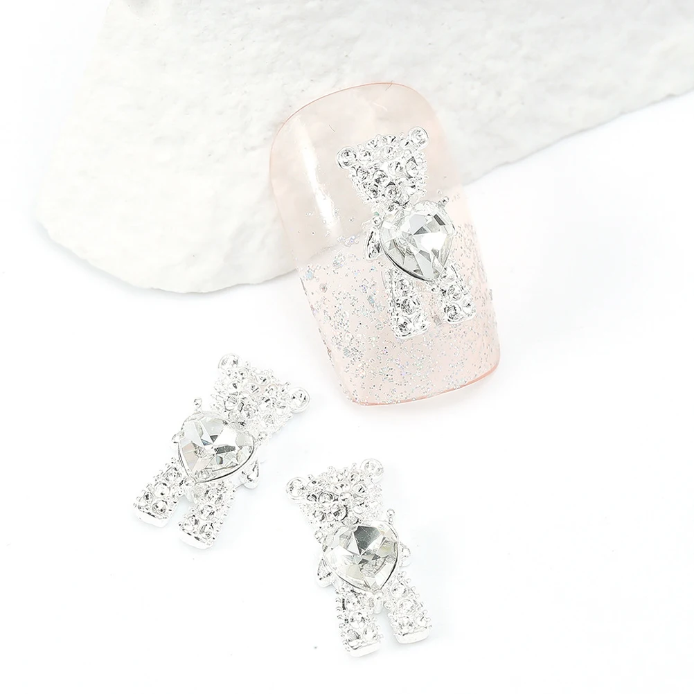 

20pcs Bear Rhinestones Manicure Charms Unique Ornaments Diy Art Accessories Shiny Metal Diamond Decorations 3D Gems Charms For