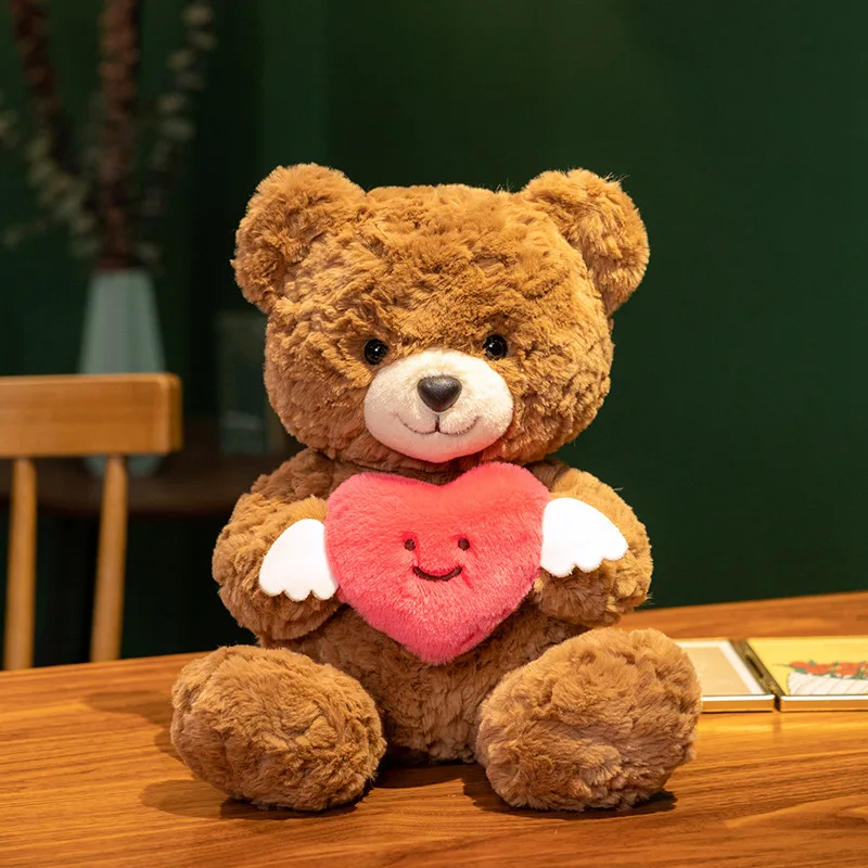 Angel Wing Heart Bear 2026 Valentijnsdag Zacht gevuld knuffels Knuffelkussen Liefdesknuffels Pop Romantische cadeaus voor vriendin