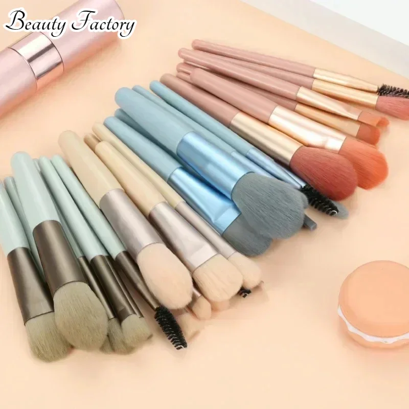 8pcs New Soft Hair Makeup Brush Set Makeup Tool Powder Brush Eye Shadow Lip Portable Halo Dye Brush Makeup Brushes