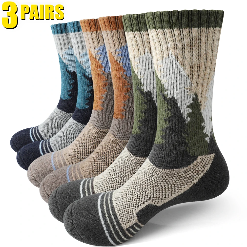 Thermal Sock Wool - 3 çift erkek yün spor çorapları