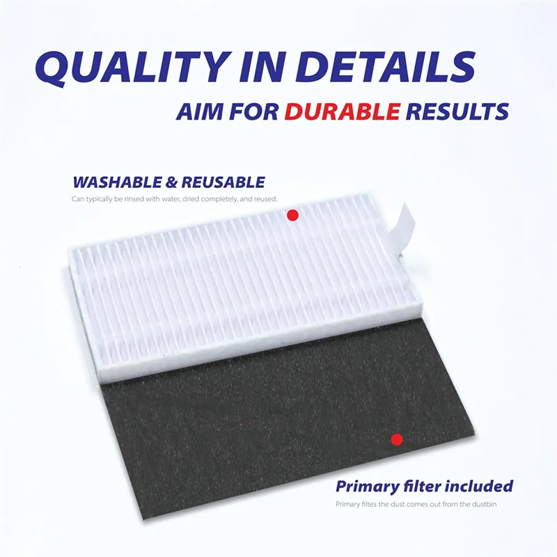 B99A-12PCS Side Brush Mop Filter For Dustin Self-Emptying For Bobsweep Pet24-7-913/Pet24-7-213 For Ultravision Robot Vacuum