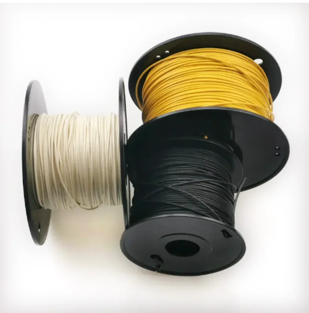 1 Meter (white / black / yellow) Gavitt fabric pre-dyed 7-strand push back 22-watt retro style guitar Cord for guitar Pickup