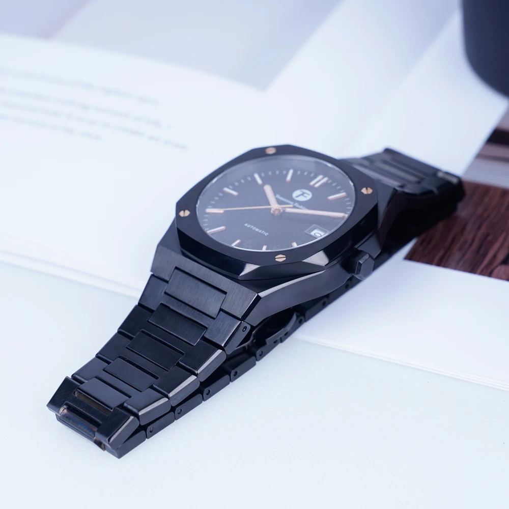 جديد غد أزياء الرجال الساعات الميكانيكية ووتش NH35 حركة الفولاذ المقاوم للصدأ 316L الفولاذ المقاوم للصدأ الكلاسيكية ووتش للماء #4