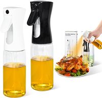 Olive Oil Mister Spray Bottle for Cooking - Cooking Oil Spray Bottle Air Fryer Accessories - Refillable Glass Dispenser