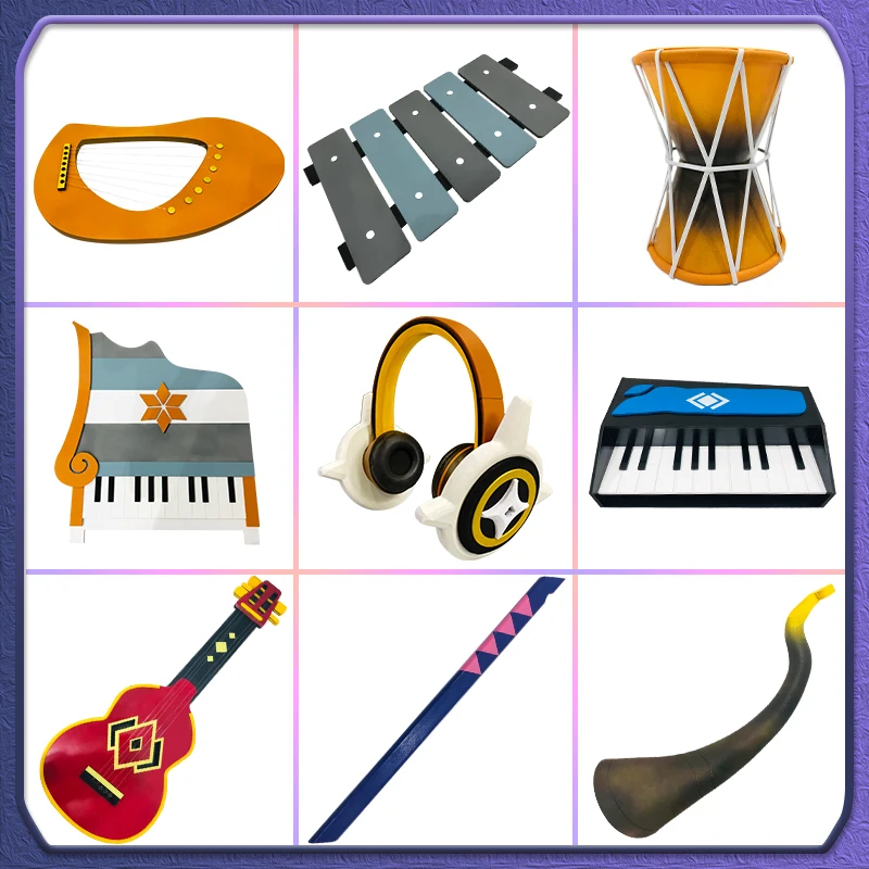 Game Sky:Children of Light Cosplay Props Chinese Musical Instruments Harp Horn Flute Drum Guitar for Women Men Costume Prop