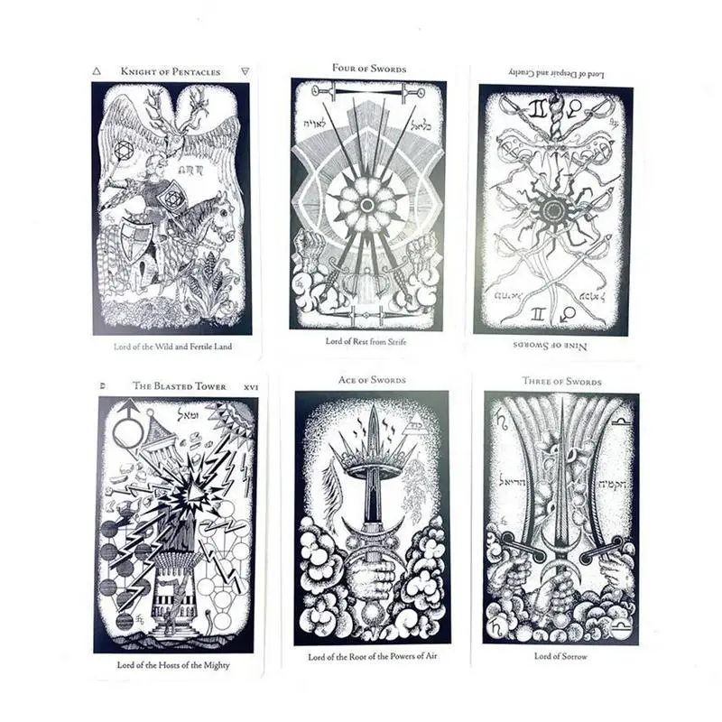 Black and White Oracle Cards Tarot Starseed Oracle The Hermetic Card Game Divination Future English Version Toy Board Game