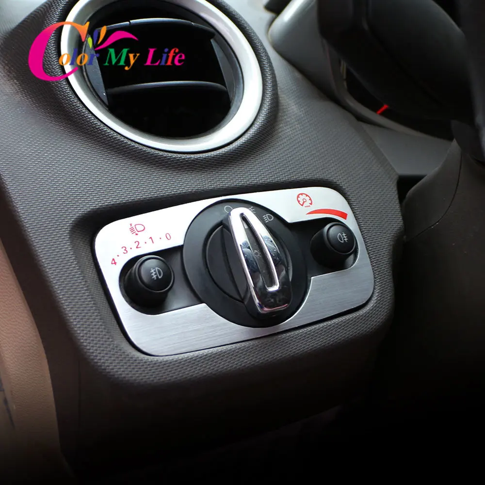 Car Headlight Switch Panel Sequin Trim Sticker for Ford Ecosport 2012 - 2016 Fiesta MK7 2009-2015 Car-Styling Accessories