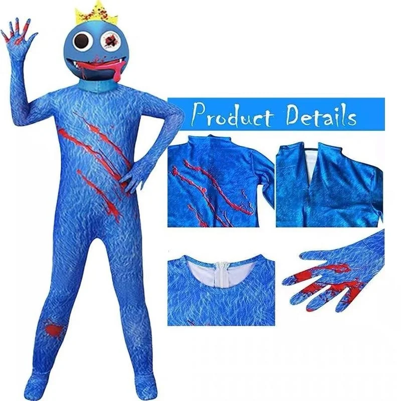 

Синий монстр, комбинезон на Хэллоуин, детский костюм, Радужный друг, игра, одежда для косплея, комбинезон, одежда для выступления на сцене