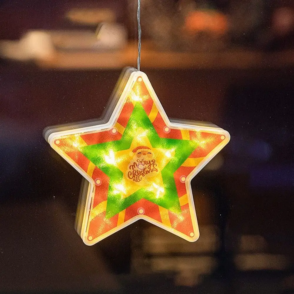 

Romantic Santa LED Christmas Lights Snowman Elk-shaped Suction Cup Lights Hanging Waterproof Window Lights Bedroom Decoration