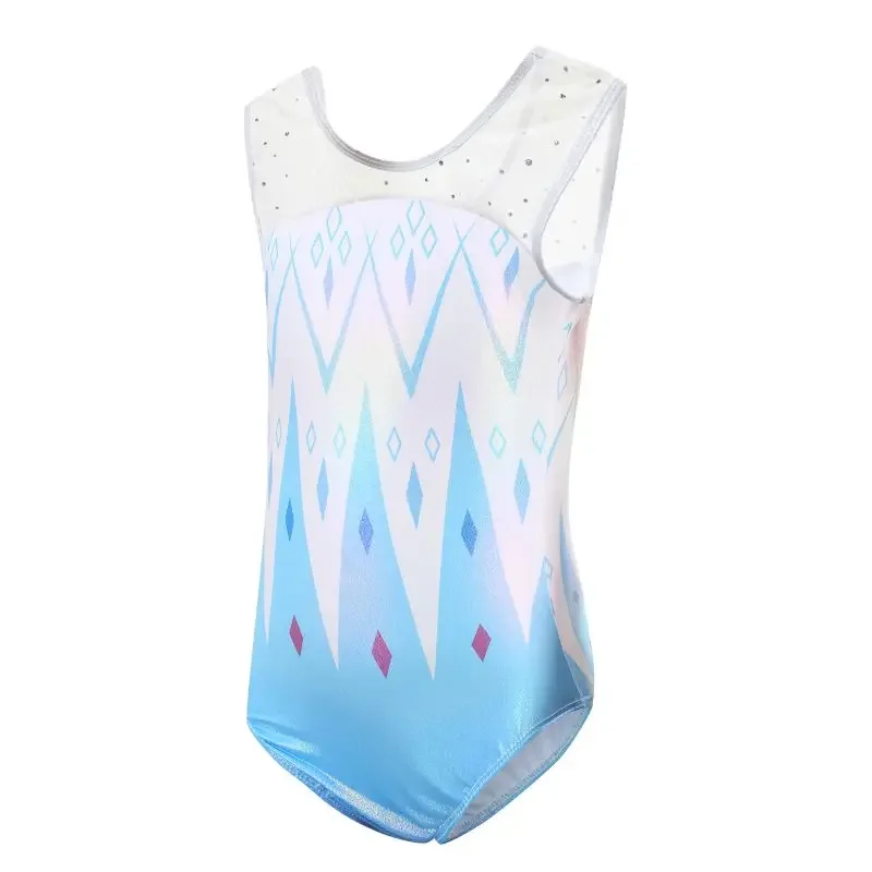 Children Girl Ballet Dance Leotards Long Sleeve Sleeveless Ballet Skating Performance Bodysuit Diamond Gymnastics Show Jumpsuit