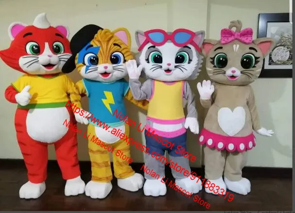 High Quality Cat Mascot Costume Flower Cat Cartoon Suit Cosplay Advertising Game Birthday Gift Adult Size 1056