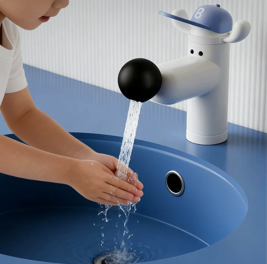 Bathroom Hot and Cold Dog Basin Faucet Single Lever New Unique Design Sink Mixer Brass Yellow or Black White
