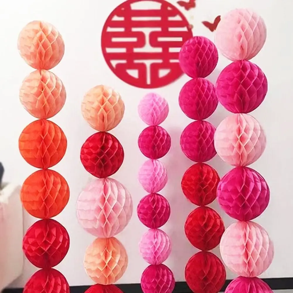 Good Fortune Paper Honeycomb Ball Lantern Best Wishes Good Luck Party Decoration Lantern Happiness Party Pendants Lantern