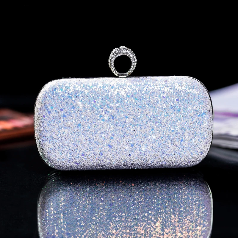 Light Blue Bag Bling Famous Brands Purse and Handbags Glitter High Quality Clutch Fashion Evening Shoulder Bag Women Wallets