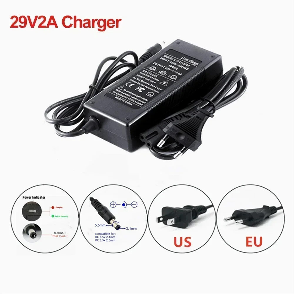 Batterie pour vélo électrique, chargeur de pipeline, 24V, 40Ah, 7S3P, 18650, 29.4V, 40000mAh