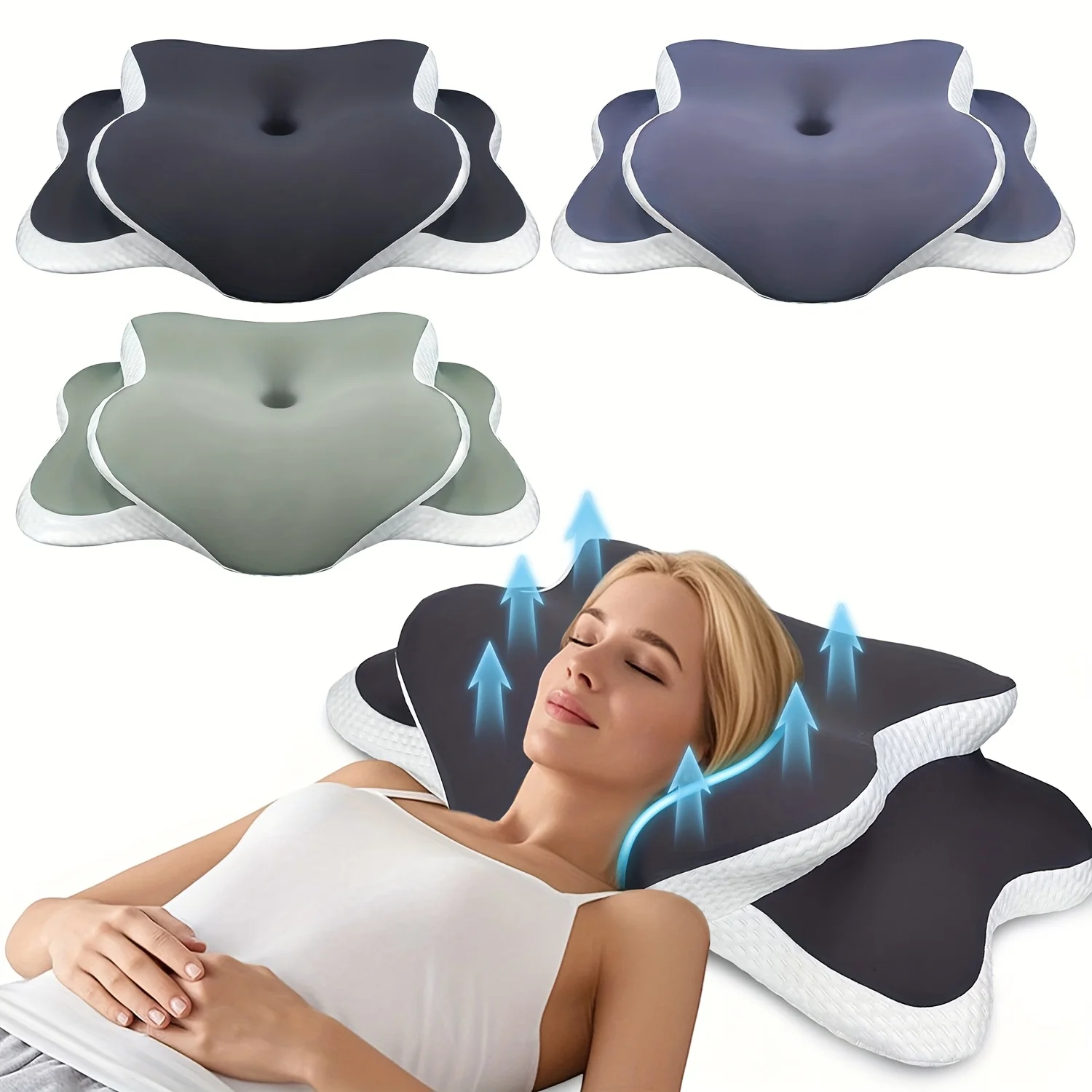 Pillows Bedding Memory Foam Pillowcase with Ice Silk Fabric Cervical Pillow Family Gift Ergonomic Soft Slow Rebound Two Heights