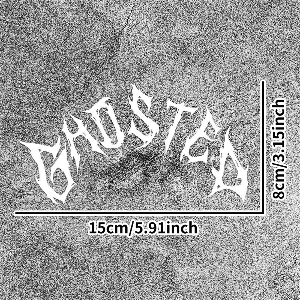 1Pc Funny Gothic Rock Font Sticker Waterproof Removable Decal for Car Windshield Rear Window Motorcycle Helmet Halloween Decor