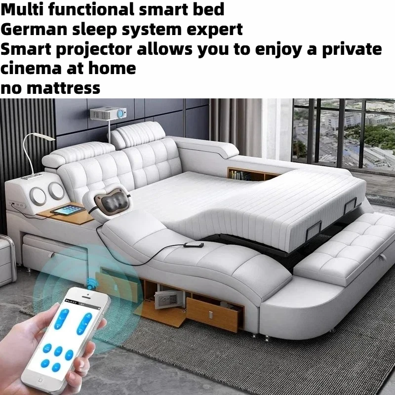 

180x200cm Luxury Bed Teenage Girls Bedroom Smart Sleeping Double Bed Modern Aesthetic Muebles Para Dormitorio Home Furniture
