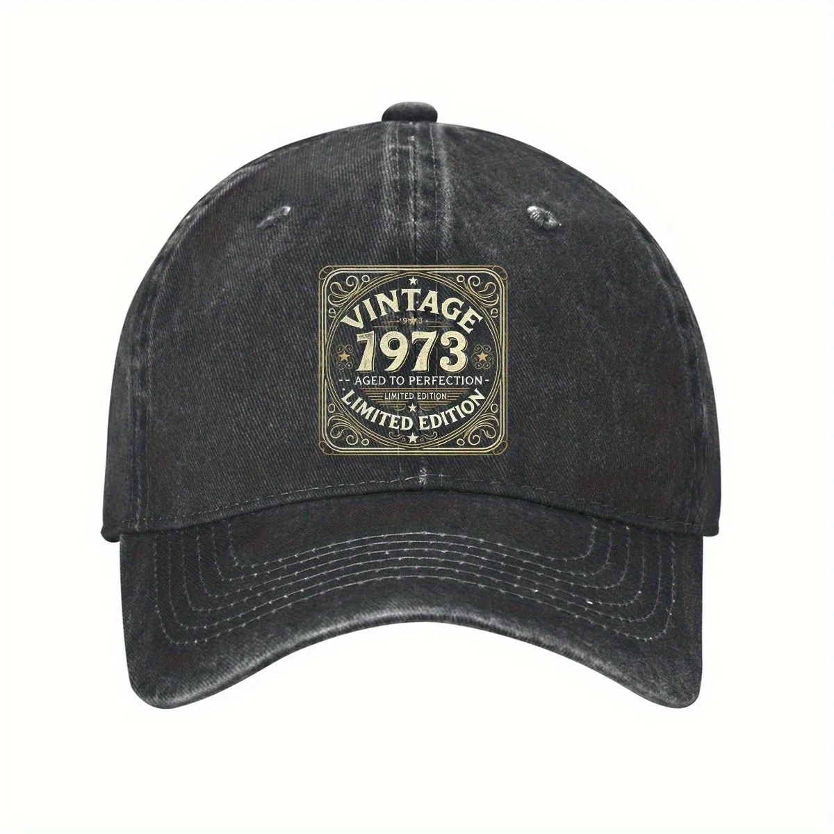 Vintage 1973 Graphic Distressed Cotton Baseball Cap Unisex Adjustable Casual Outdoor Hat