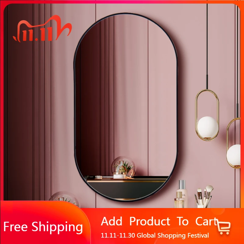 

Oval Wall Mirror Bathroom Funky Luxury Bedroom Makeup Girls Itemsmirror Modern Vanity Living Room Espelhos Home Decorations