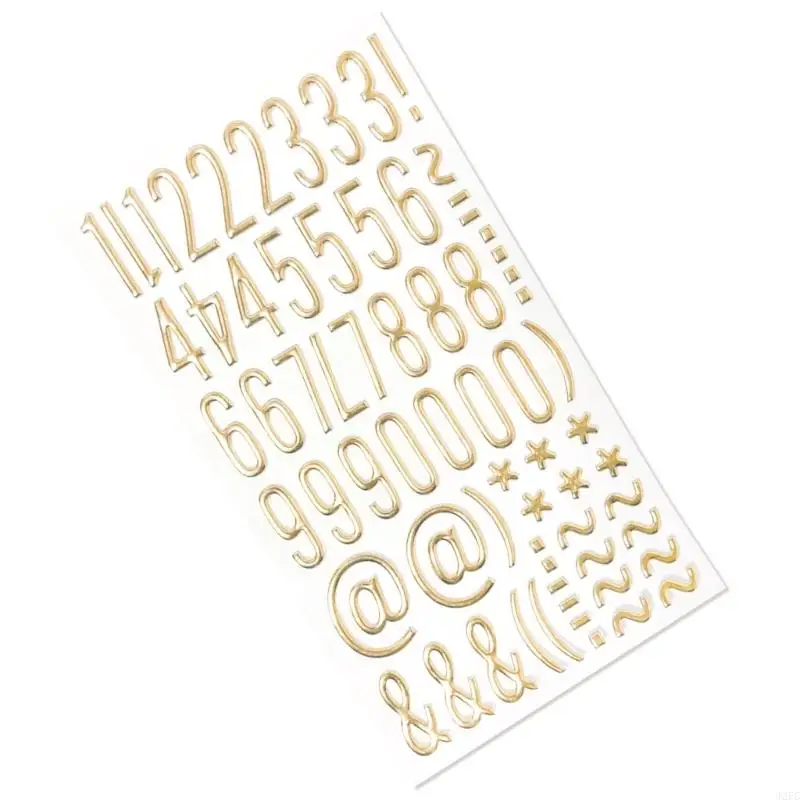 J2FC Gold Glittering Large Letter Sticker 3D Metallic Letter Number Sticker for Scrapbooking Journal Notebook Photo Album