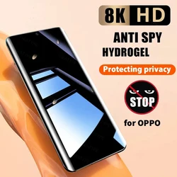 Privacy Hydrogel Film For OPPO Reno 5 lite 5Z 5K 5F 4 SE 4Z 5G 4F 3 pro plus Z 2 2Z 2F 10X ZOOM A phone Screen protector