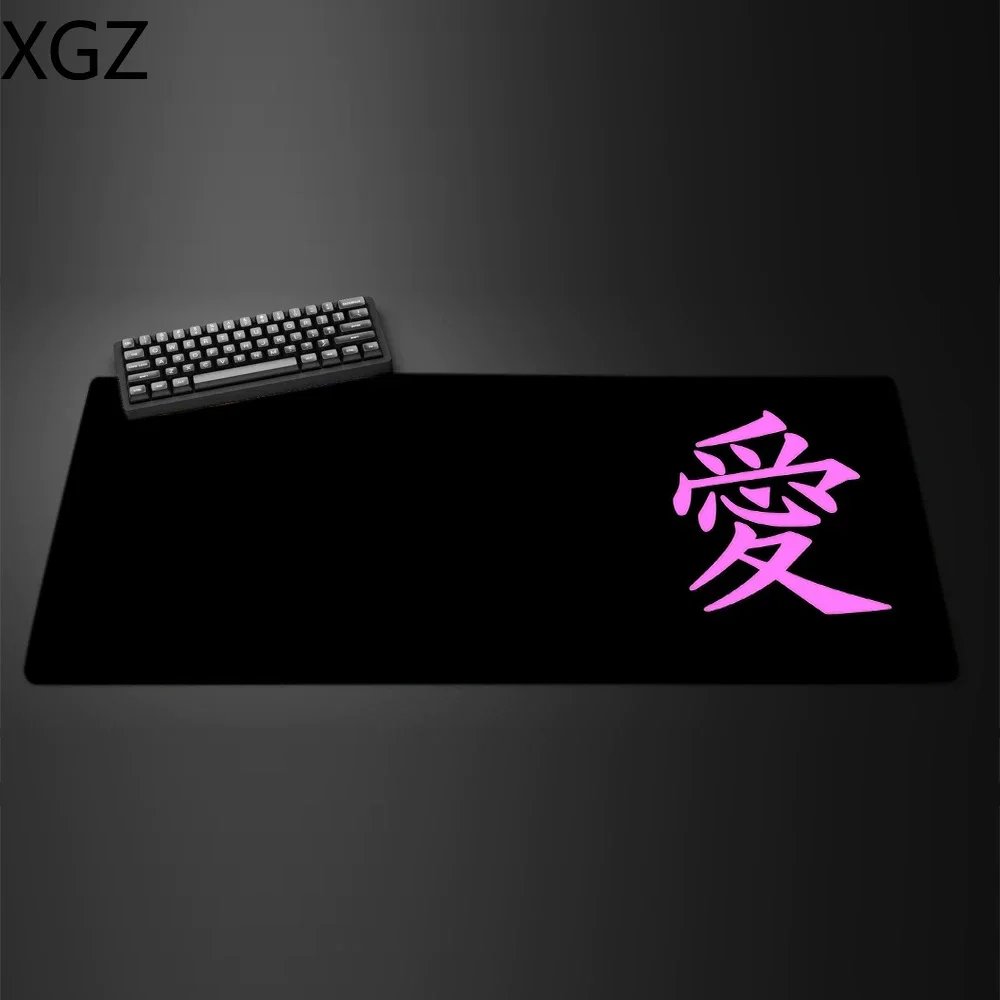 

Black and Red Mouse Pad LOve Gaming Laptop Mechanical Keyboard Mousepad Large Mouse Mat Gamer Rug Desk Carpet Office