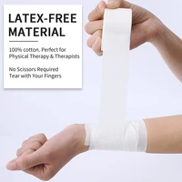 1 Roll Athletic Tape In White Cotton Sports Tape Adhesive Elastic Bandage Knee Wrist Ankles Muscle Support- Easy Tearing 4