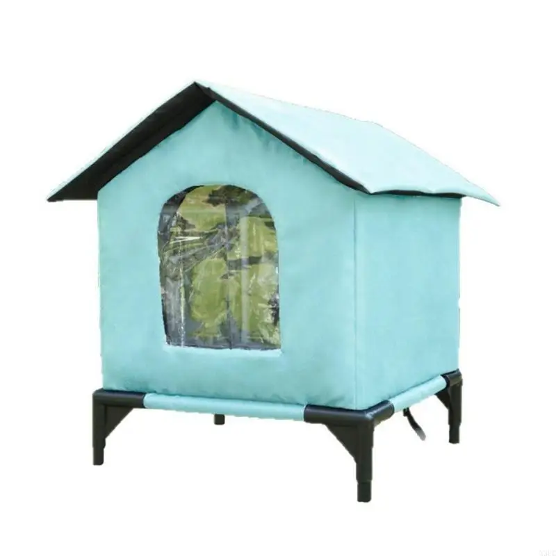 Weatherproof Outdoor Ferals Cats House Insulated Cats Shelter Raised Base Winter Outside Pet Hideouts for Stray Kitten X3UC - view 2