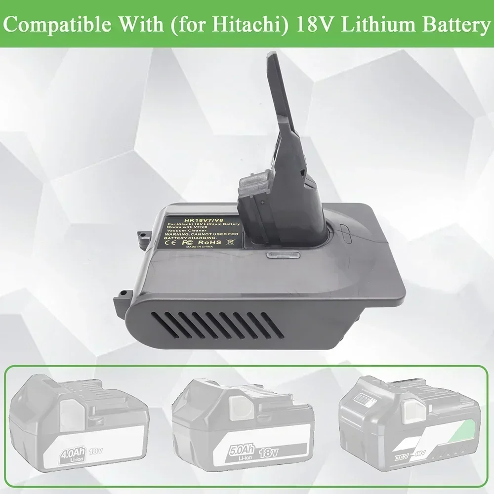 HK18V6 HK18V7 V8 محول محول لشركة هيتاشي ل Hikoki BSL1830 1860 بطارية ليثيوم أيون إلى ل دايسون V6 V7 V8 مكنسة كهربائية