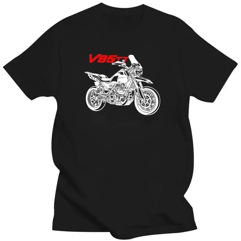 Fashion T-Shirt Moto Guzzi V85Tt V 85 Tt Motorcycle Printing Men Cotton Tees Herejuku Straatwear  Tops Summer Men's T-Shirt