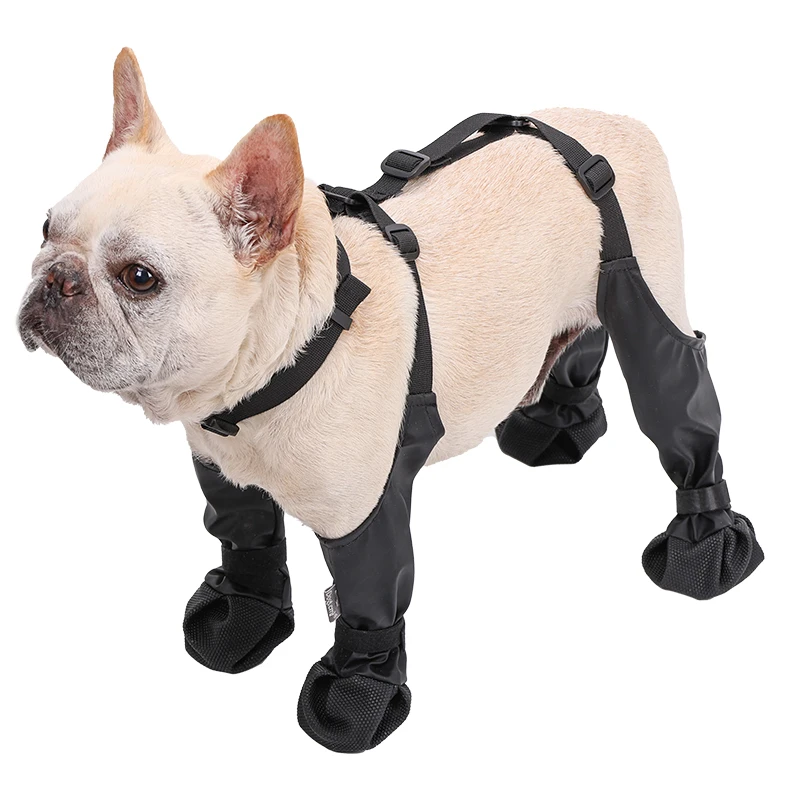 Wasserdichte Hundeschuhe für Draußen Rutschfeste Wanderstiefel für Französische Bulldoggen Corgi Hunde Schmutzabweisende Schuhe Haustier-Schuhe