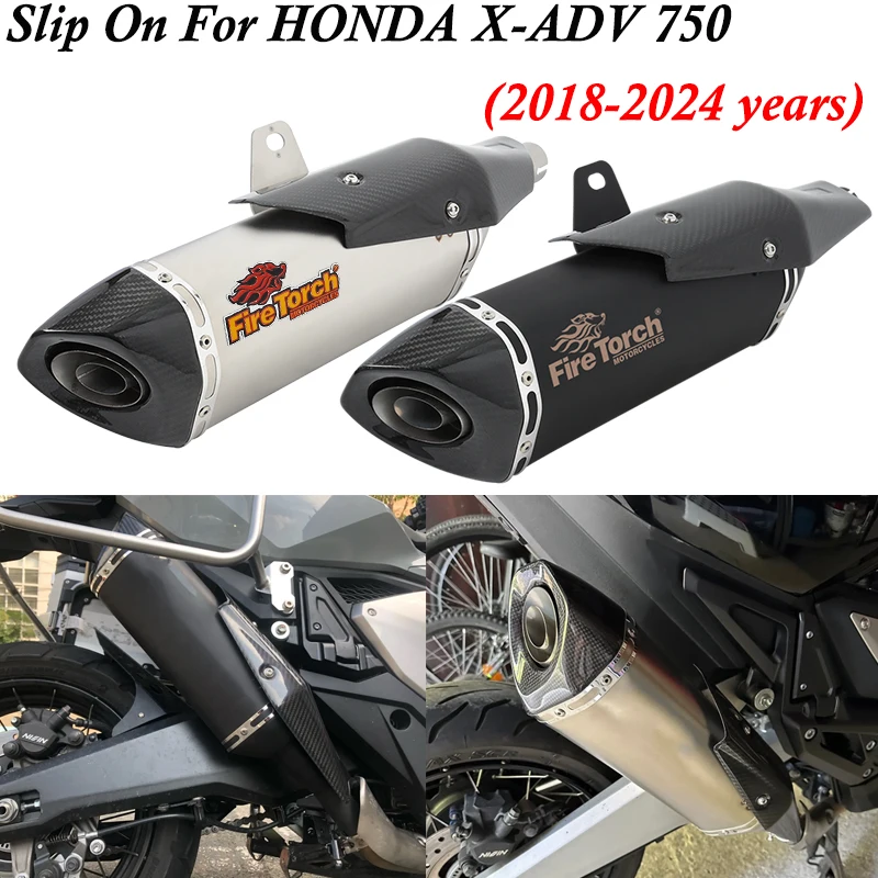 

Slip On For HONDA X-ADV750 X-ADV 750 ADV750 2018 - 2024 Motorcycle Exhaust Tail Escape Modify Link Pipe Carbon Muffler DB Killer