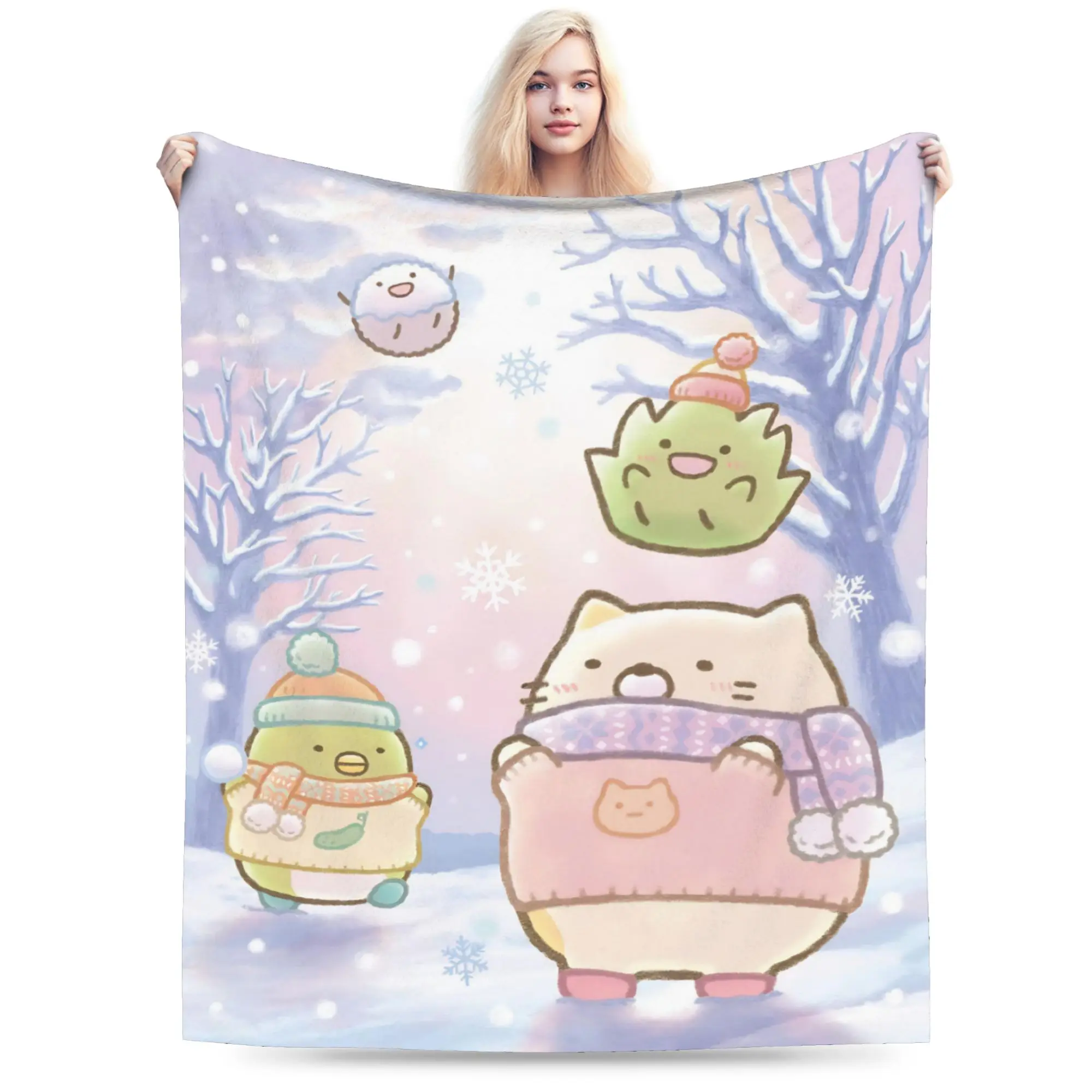 Cute Sumikkos Gurashis Fuzzy Blanket  Funny Throw Blankets for Home 200x150cm Rug Piece