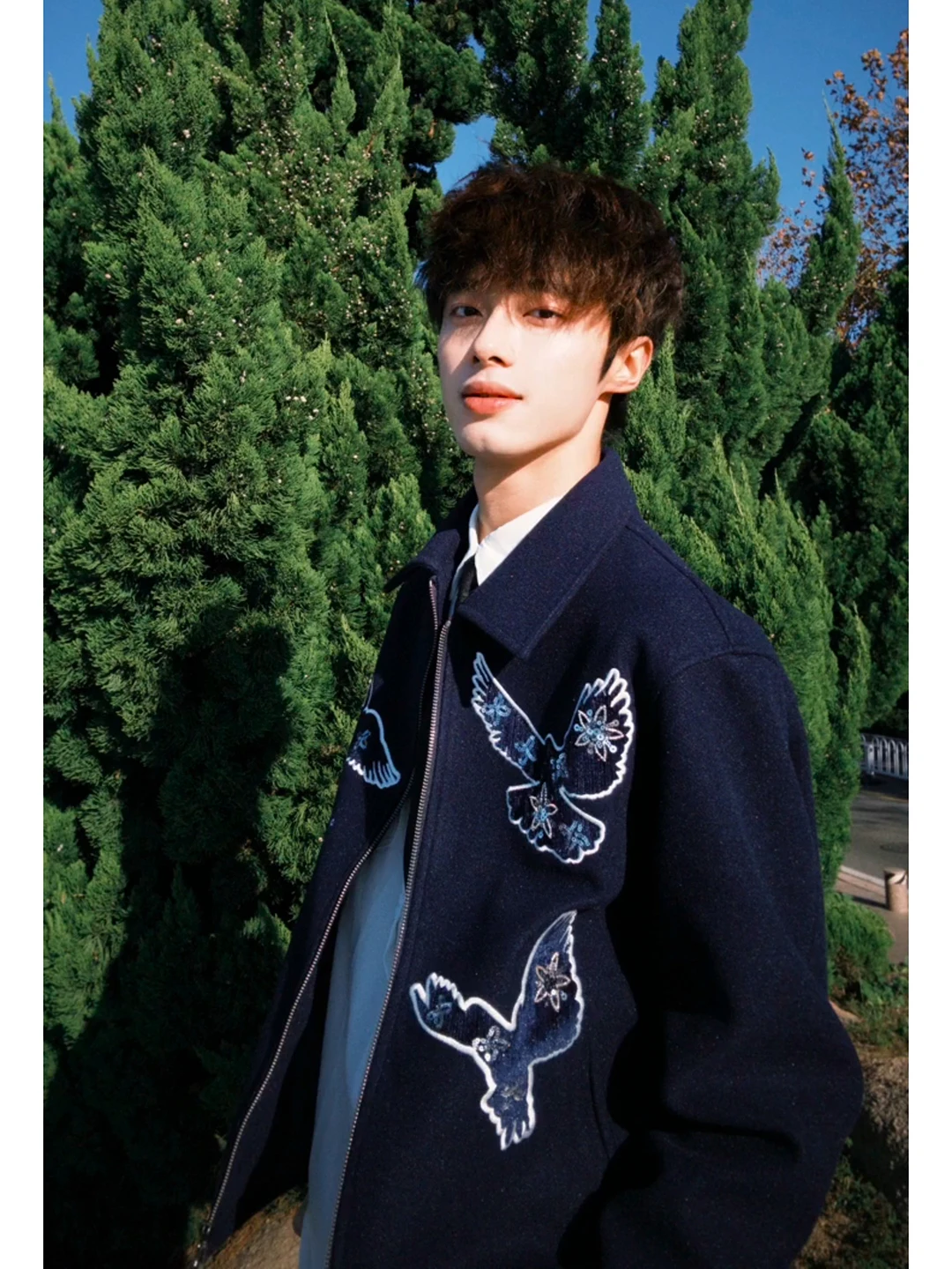 

Rapeter Peace Collared Jaet Men's ort Sle Cotton Filled Woolen Material Autumn Winter Youthful Feeling Outerwear