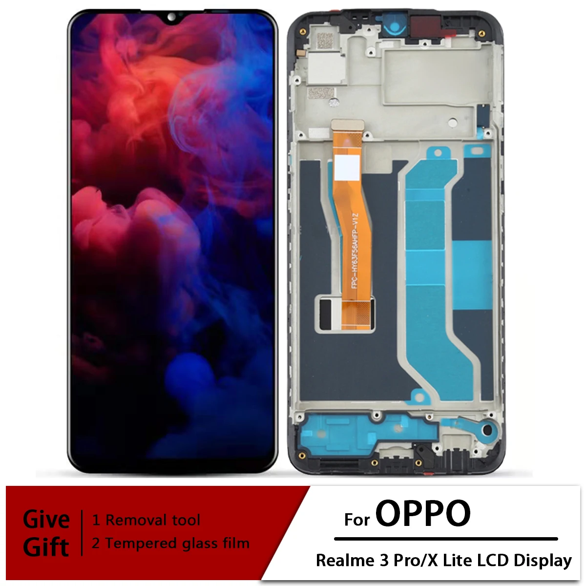 For 6.3 inch OPPO Realme 3 Pro RMX1851 LCD Display Screen Touch Screen Panel Digitizer For Realme X Lite LCD Display With Frame