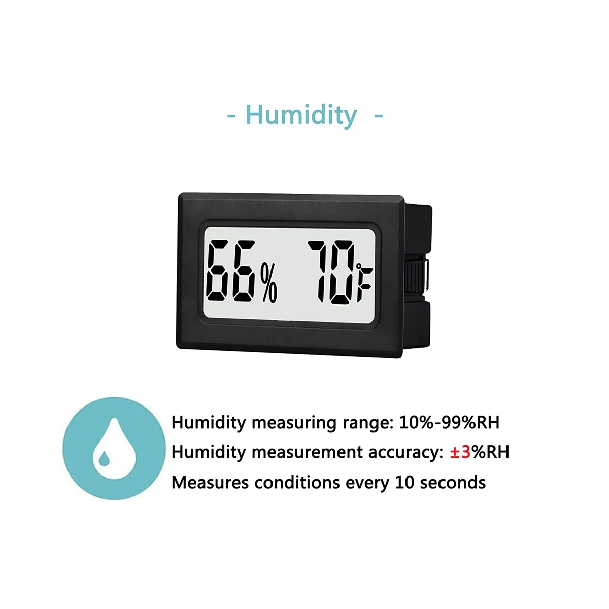 Mini piccolo igrometro digitale termometro per interni con sensore di umidità della temperatura Monitor Fahrenheit (mia) per barattoli, umidificatori, casa