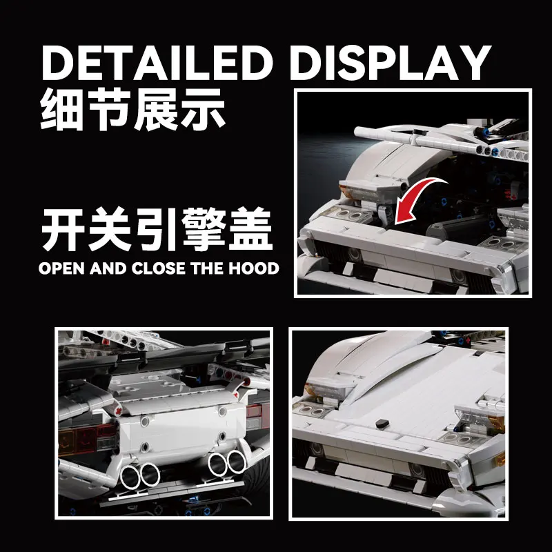 

KBOX 10547 MOC Striking Technical Sports Car Building Blocks Fast Speed Racing Brick Puzzle Assembly Toy Christmas Gift For Kids