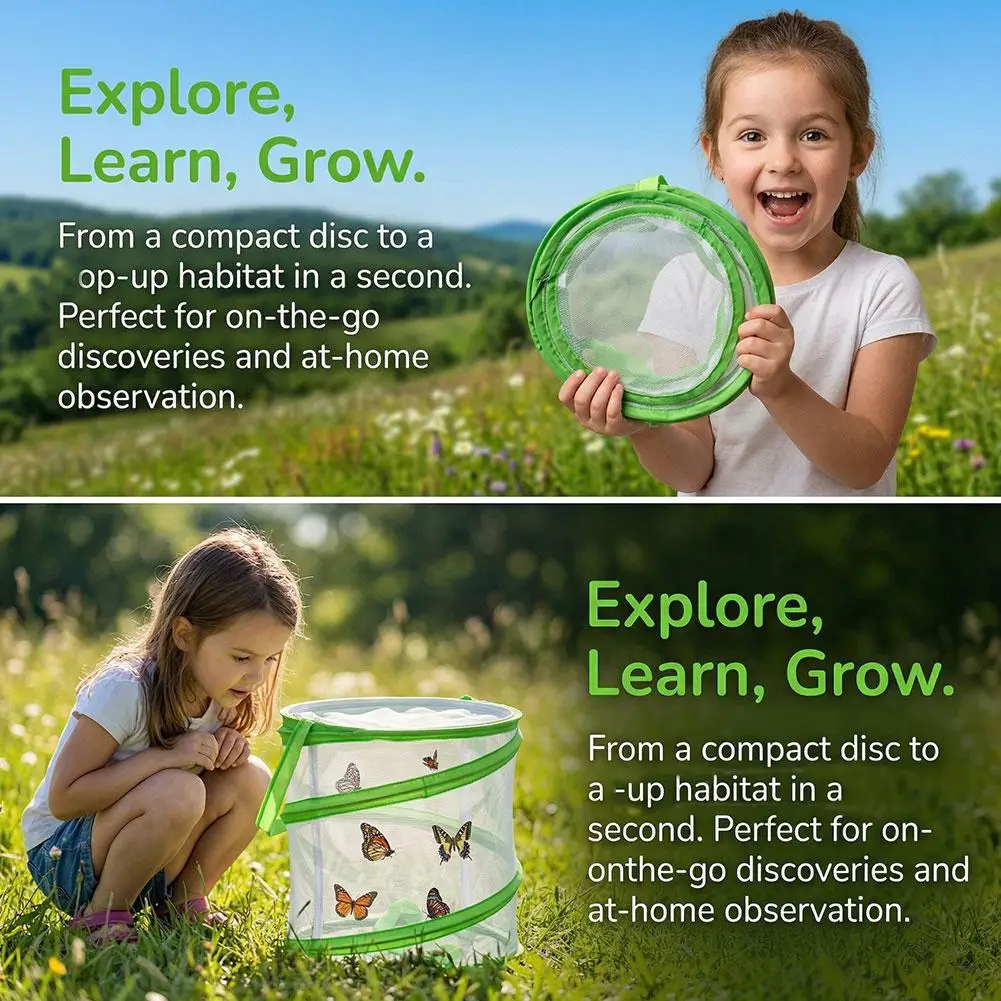 Telescopic Insect Net With Cage Set Retractable Butterfly Dragonfly Net Portable Children Catching Bugs Small Fish Toys