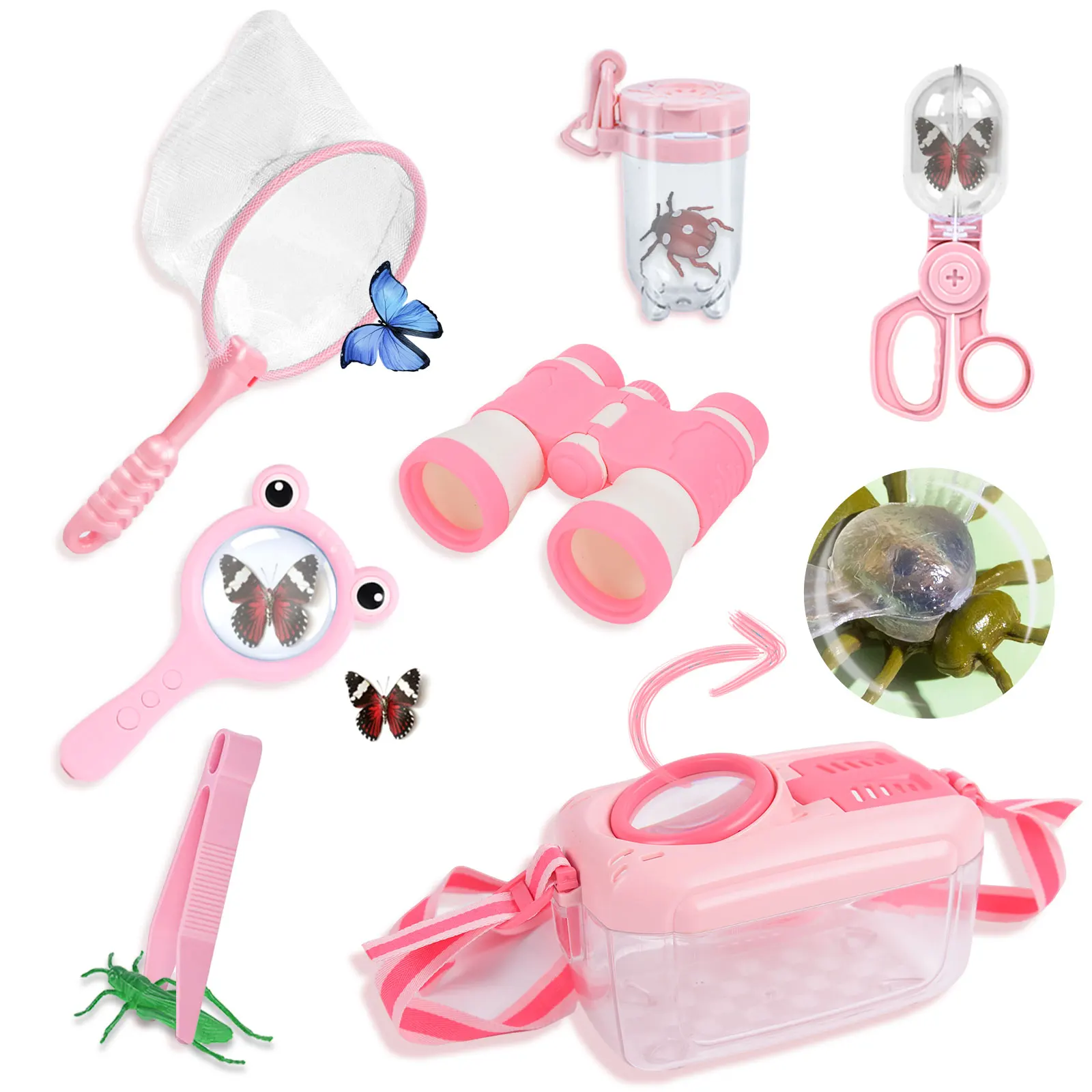 

Ящик для наблюдения за насекомыми, детская игрушка для исследования на открытом воздухе, увеличительное стекло, телескоп, инструмент для наблюдения за насекомыми