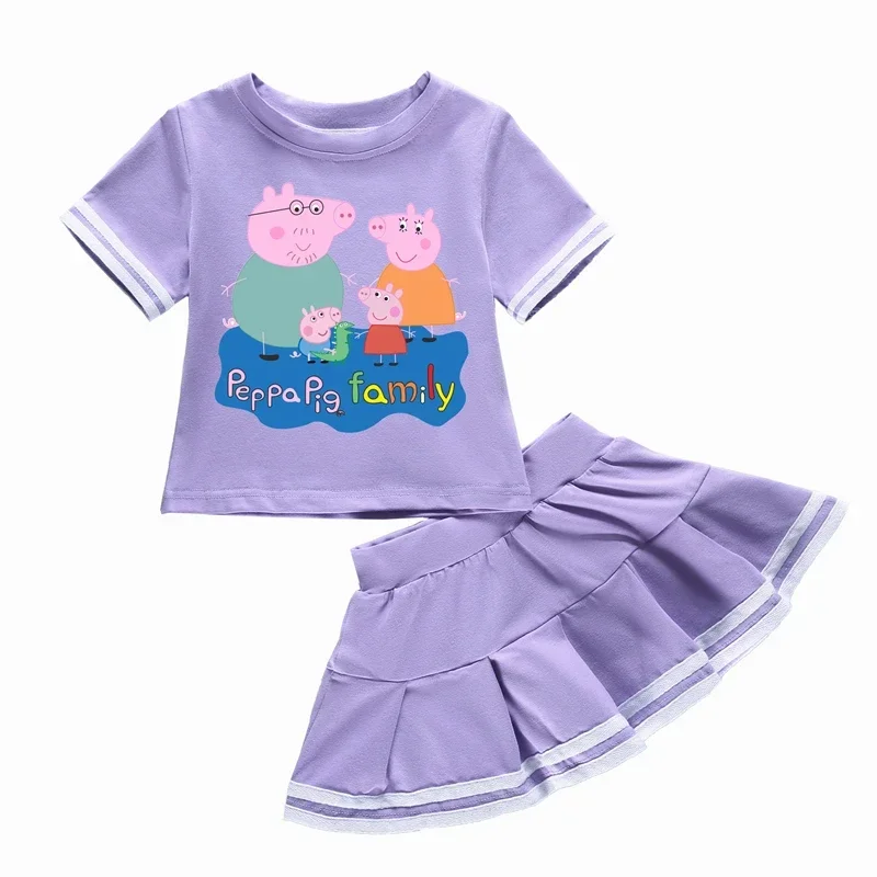 Peppa schwein George Rot sommer kurzarm kleid set aktivität puppe spielzeug weihnachts chenk für Kind schwester kleid