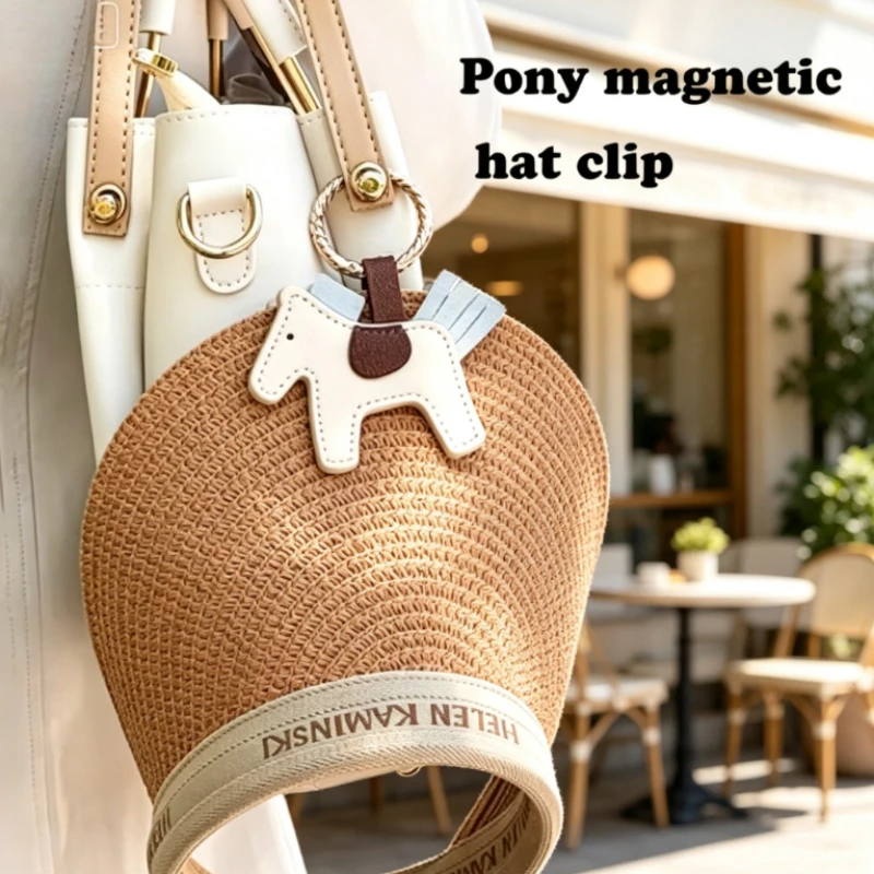 Magnetic Hat Clip, Hat Cover Handbag Backpack Luggage PU Leather Hat, Fixed Clip Glasses Bag Accessories Travel Essentials