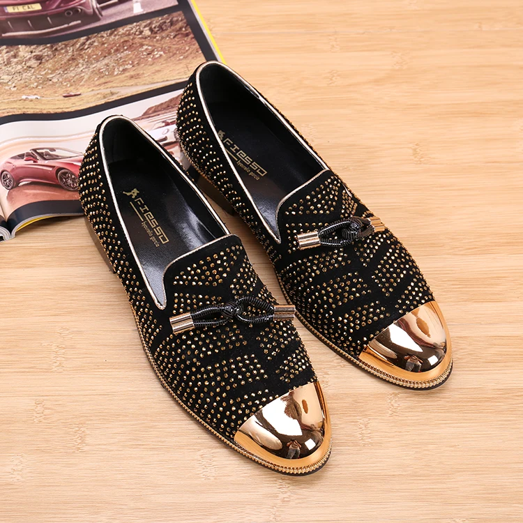 Autumn Metal Soup diamond COW LEATHER Luxurious Commercial affairs Customized Personality Party Socialize Shoes