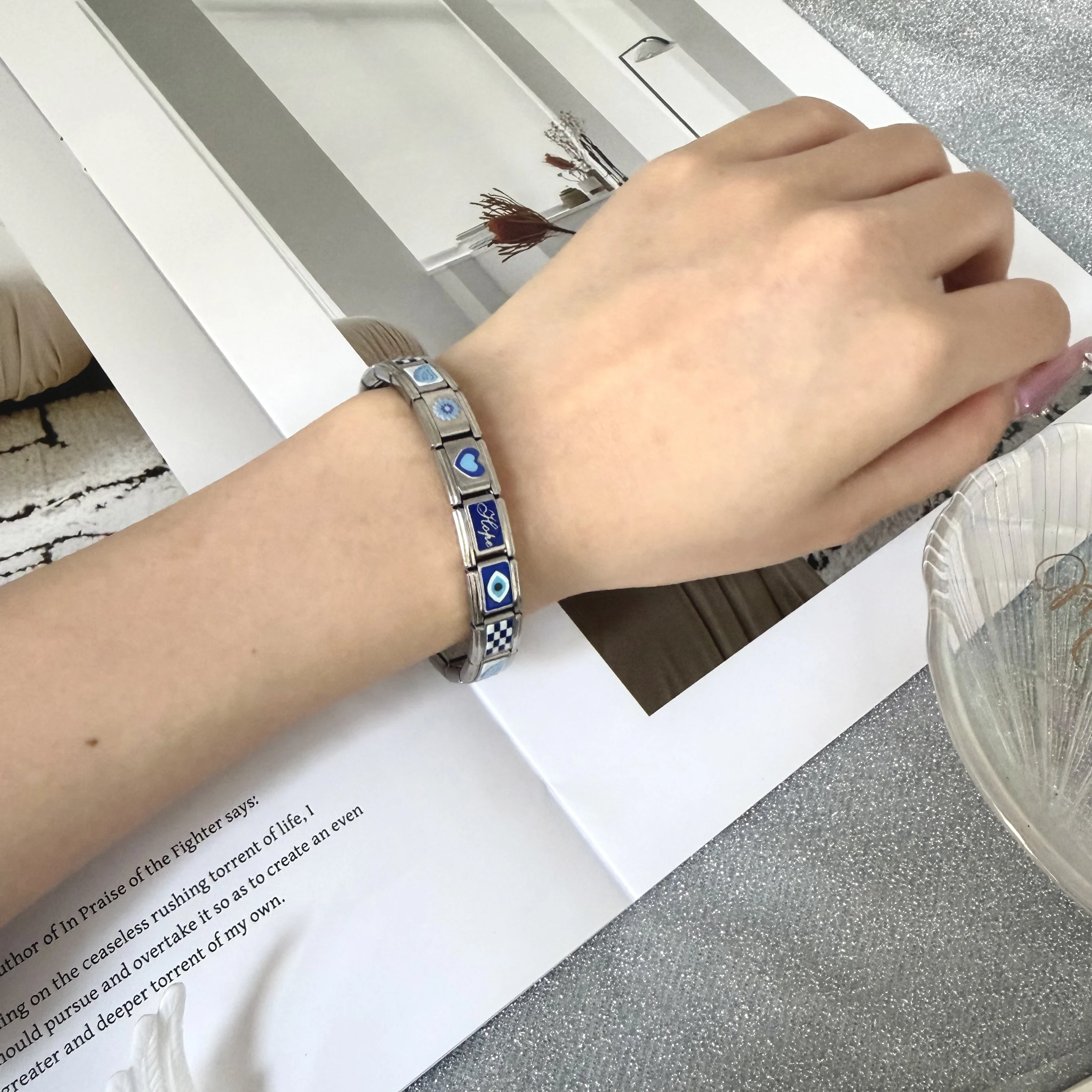 Lovely Cartoon Pattern Multi-Element Colorful Italian Module Stainless Steel  DIY Bracelets for Woman Men Child Special Gift