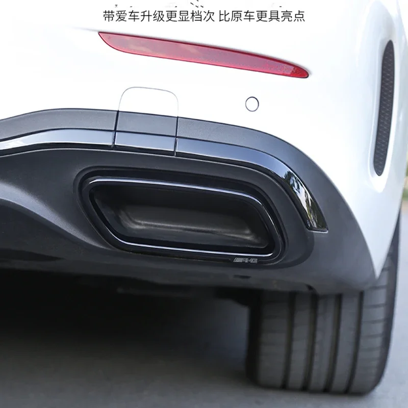 Exhaust Pipe Bright Black Decorative Frame Tail Throat Mask for Mercedes Benz New C-Class W206 220d Sedan 2021 2022  Accesories