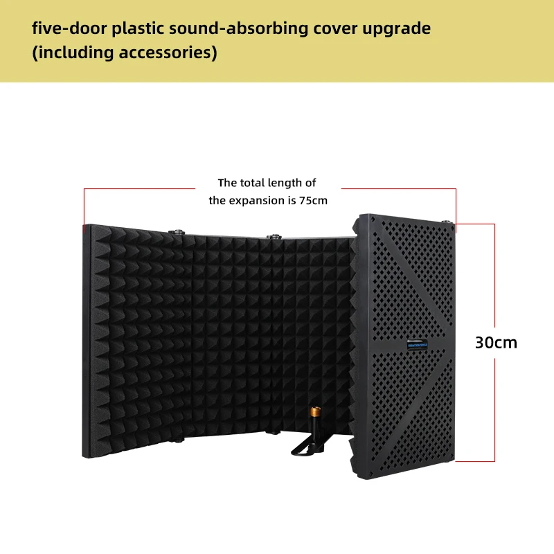 Studio Microphone Recording Reflexion Filter Microphone Sound Isolation Shield Black EVA Color Weight Material Origin Foam view 6