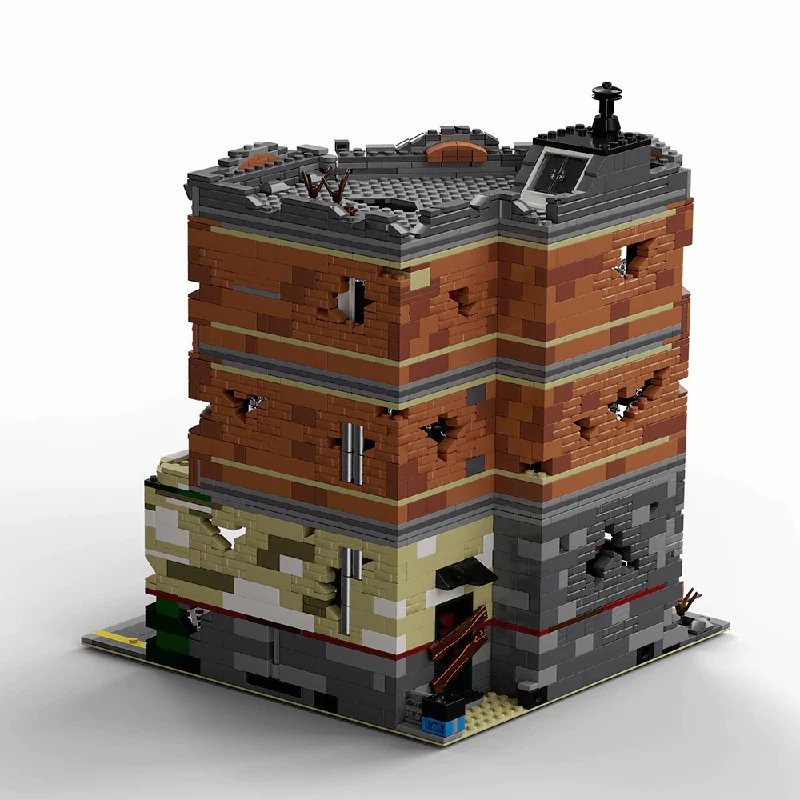 Doomsday – ensemble de construction de maison de Garage d'angle, 8 figurines, blocs de construction modulaires, modèle d'architecture de magasin d'appartement de ville, 3325 pièces