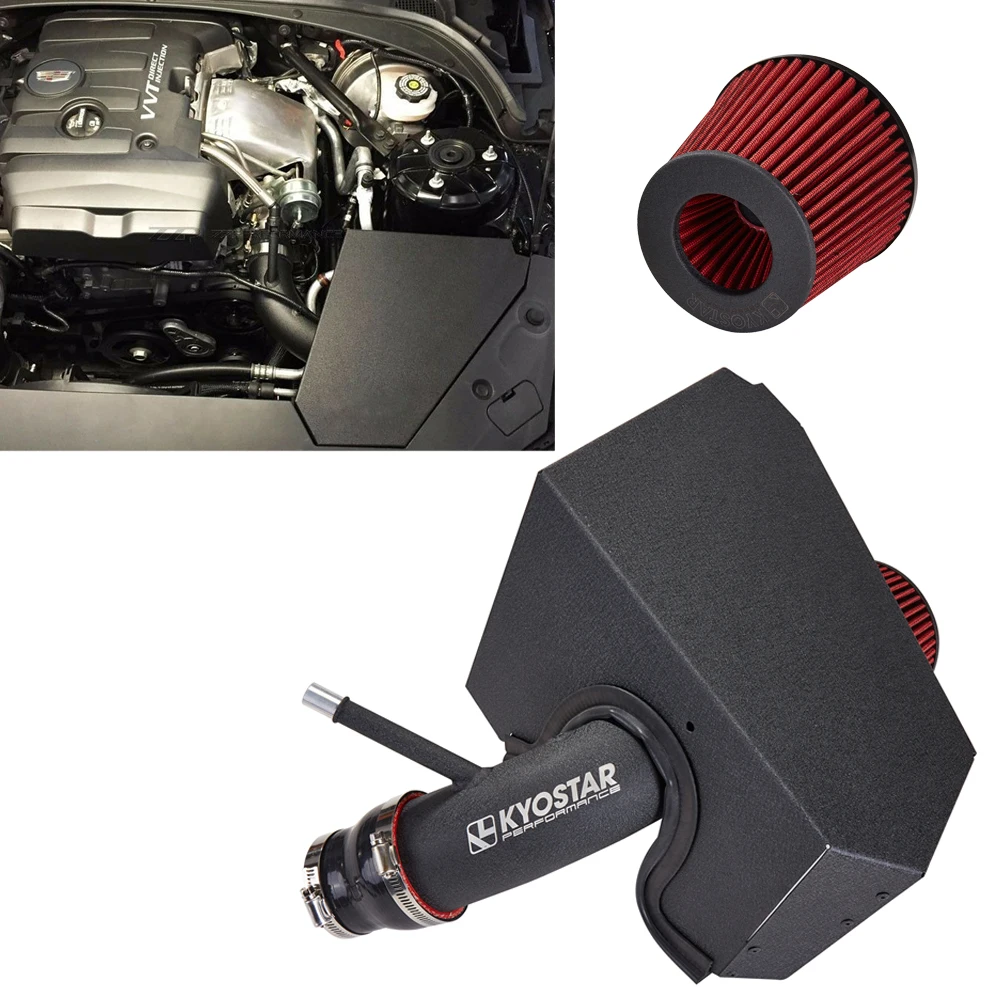 KYOSTAR 3'' Aluminum Black Cold Air Intake System for ATS 2.0L 2013+ Retrofit/Upgrade