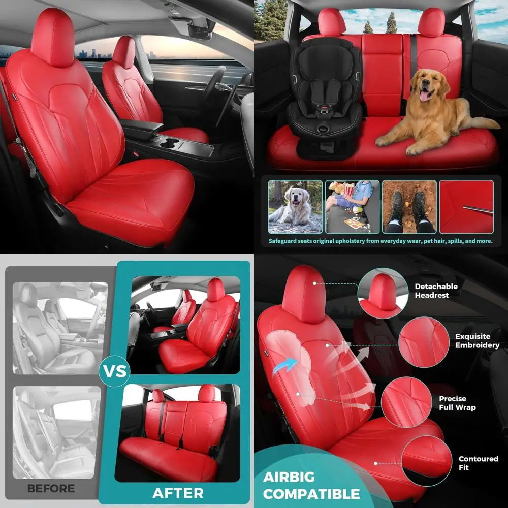 

Обновление чехлов на сиденья Tesla Model Y 2020–2024, 5 мест, полный комплект индивидуальной посадки, водонепроницаемая искусственная кожа, дышащая и легко носить